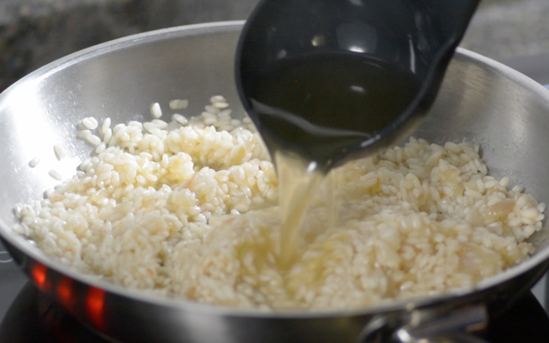 Adding Stock to Risotto