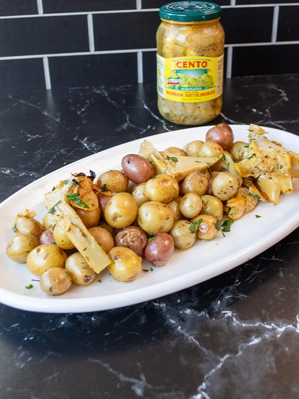 Roasted Artichokes & Baby Potatoes