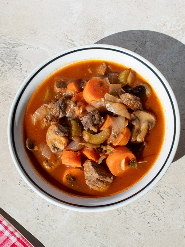 Italian Beef Stew with Tomato & White Wine