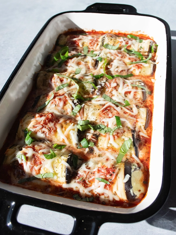 EGGPLANT ROLLATINI WITH RICOTTA FILLING