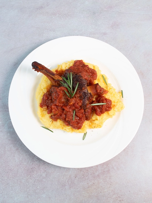 BRAISED LAMB SHANK WITH POLENTA