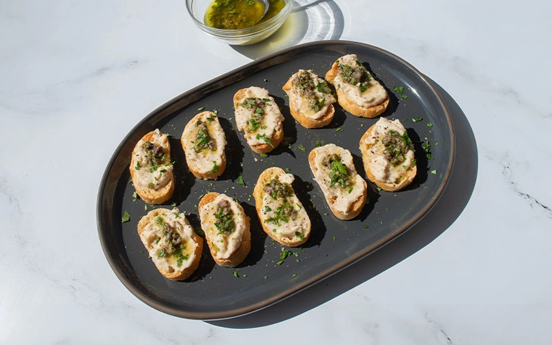 Cannellini Bean and Anchovy Gremolata Crostini