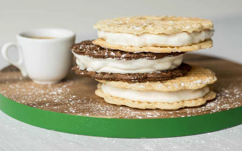 Pizzelle Ice Cream Sandwich